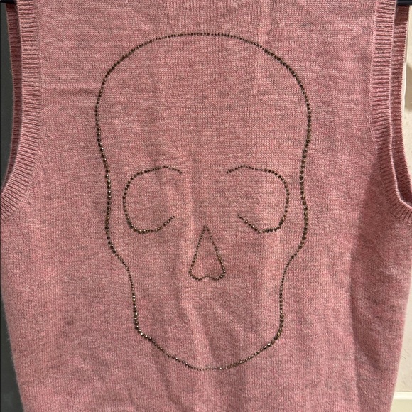 Zadig & Voltaire 100% cashmere Pink Skull vest - Picture 2 of 8